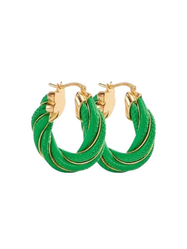 Twisted Hoop Earrings Green - BOTTEGA VENETA - BALAAN 1