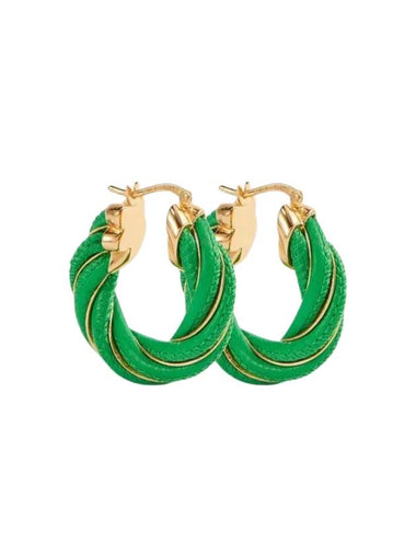 Twisted Hoop Earrings Green - BOTTEGA VENETA - BALAAN 1