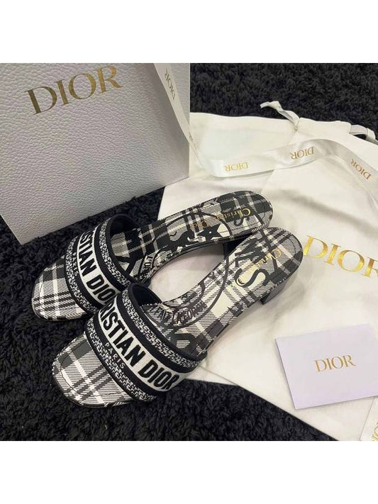 logo jacquard sandal heel white - DIOR - BALAAN.