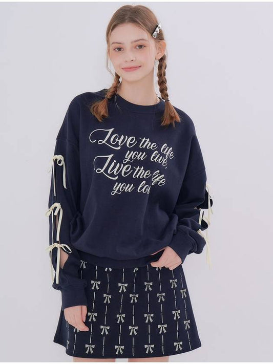 MET ribbon detail sweatshirt navy - METAPHER - BALAAN 1