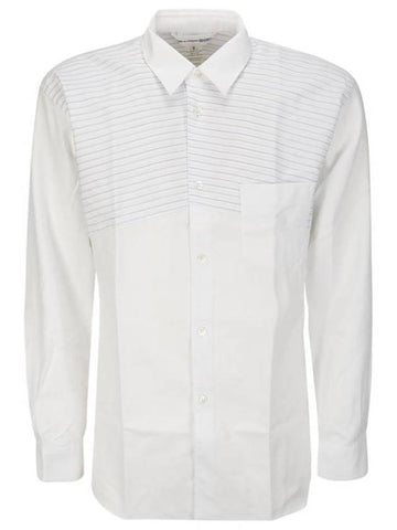 Striped Long Sleeve Shirt White - COMME DES GARCONS - BALAAN 1