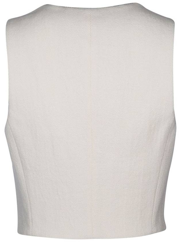 Clothing Waistcoat MH571HU846 C001 WHITE WHITE - BRUNELLO CUCINELLI - BALAAN 3