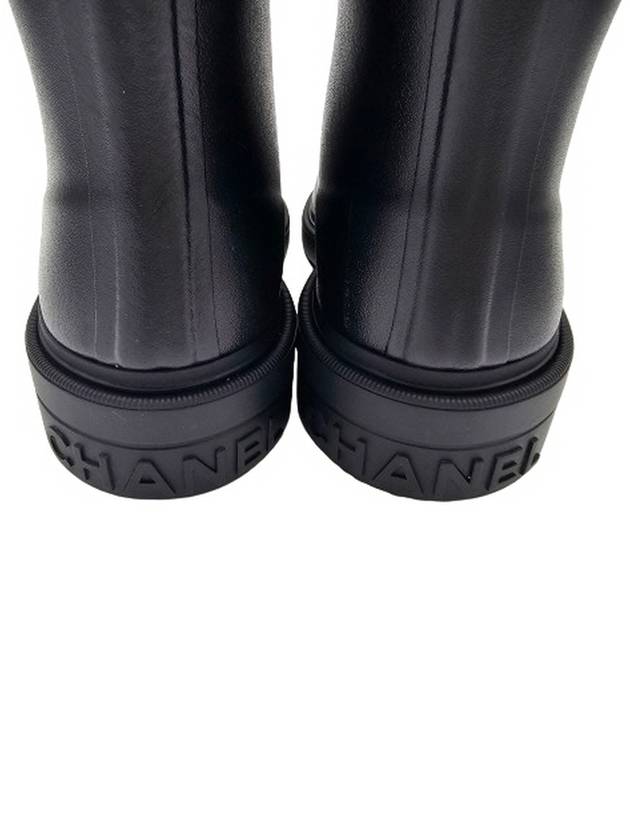 CC Logo Caoutchouc Rain Boots Black - CHANEL - BALAAN 3