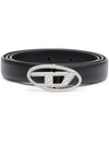 B 1DR Strass 20 Crystal Buckle Slim Leather Belt Black - DIESEL - BALAAN 2