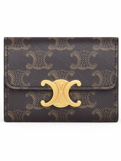 Triomphe Compact Coin Card Wallet Tan - CELINE - BALAAN 2