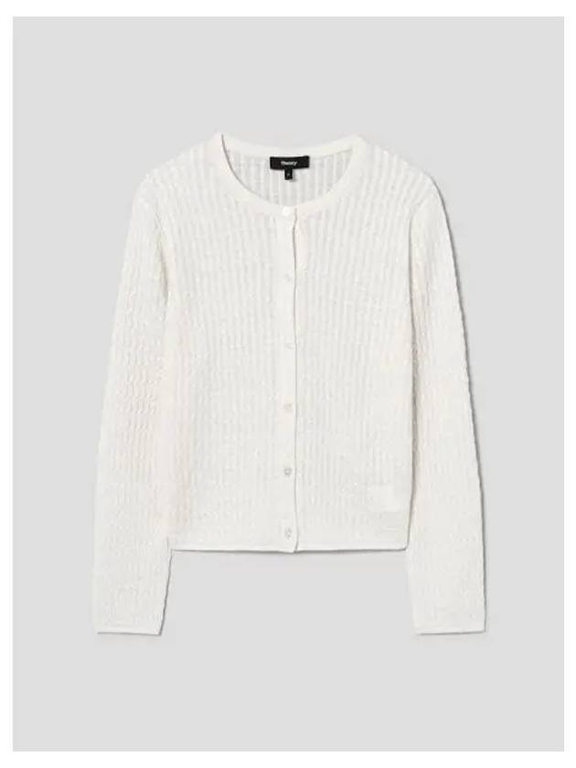 Women s Neo Sag Harbor Cable Knit Crop Spring Fall Cardigan This Domestic Product GM0024032500204 - THEORY - BALAAN 1