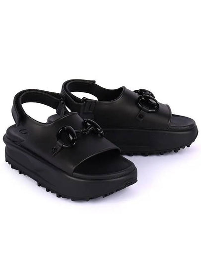 Horsebit Platform Rubber Sandals Black - GUCCI - BALAAN 2