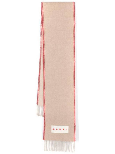 Logo Patch Scarf Beige - MARNI - BALAAN 1