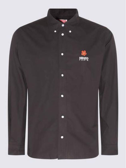 Boke Flower Casual Long Sleeve Shirt Black - KENZO - BALAAN 2