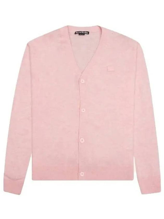 Keve Face Wool V-neck Cardigan Faded Pink Melange - ACNE STUDIOS - BALAAN 2