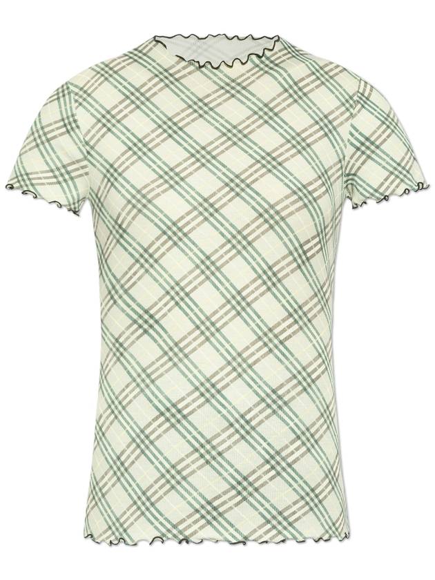 Burberry Top With Check Pattern, Women's, Green - BURBERRY - BALAAN 1