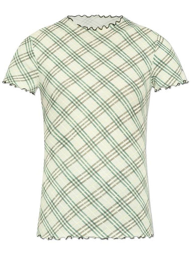 Burberry Top With Check Pattern, Women's, Green - BURBERRY - BALAAN 1