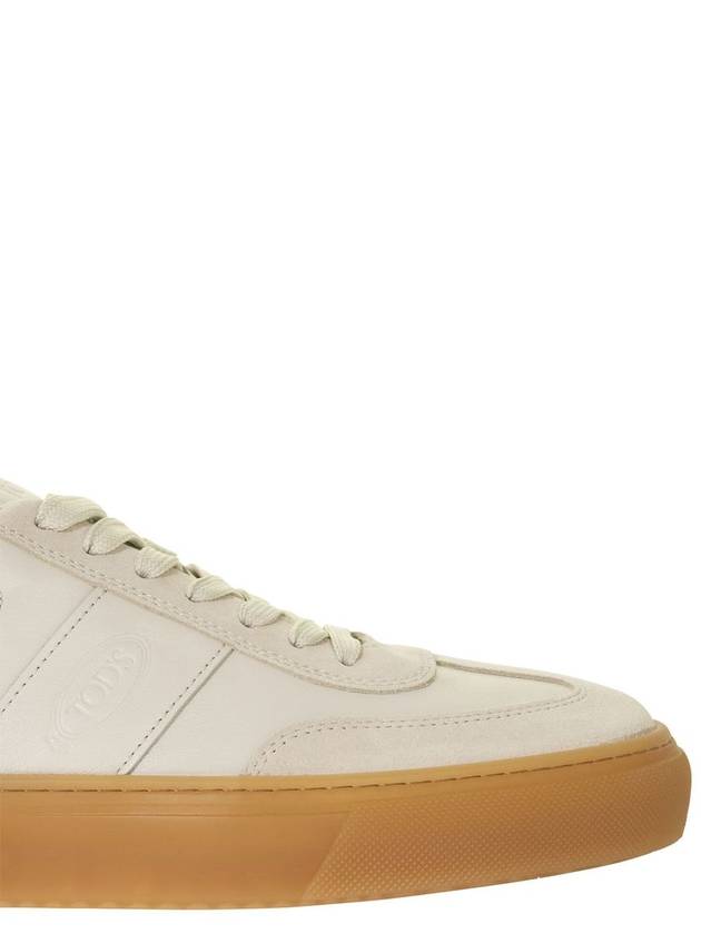 Round Toe Leather Low Top Sneakers White - TOD'S - BALAAN 7