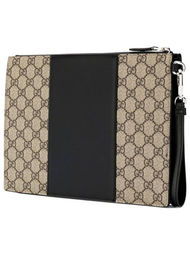 GG Eden Supreme Canvas Clutch Bag Black Beige - GUCCI - BALAAN 4