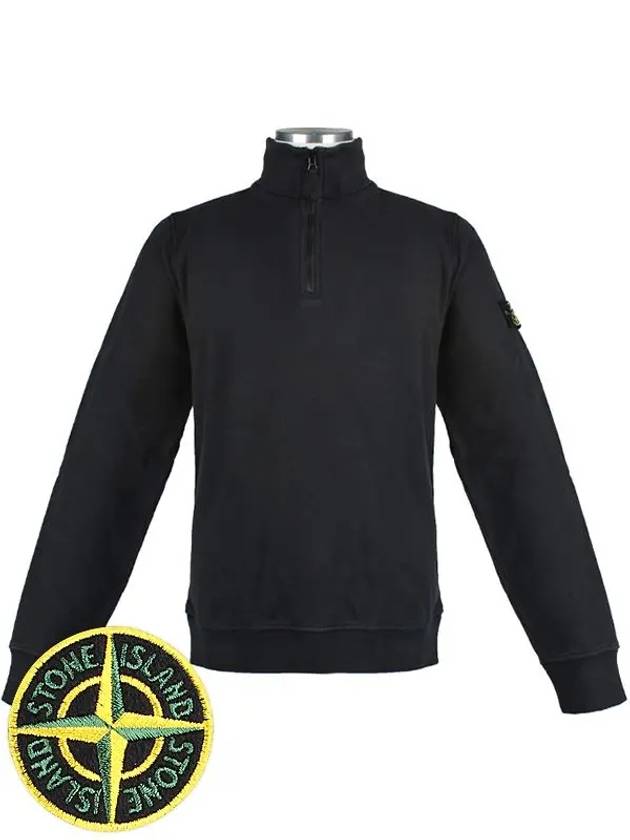 Kids Wappen Patch Half Zip Up Sweatshirt Black - STONE ISLAND - BALAAN 3