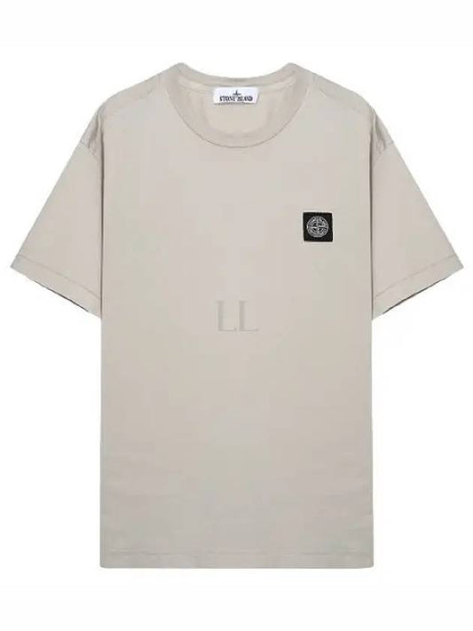 Logo Patch Cotton Short Sleeve T-Shirt Dove Grey - STONE ISLAND - BALAAN 2