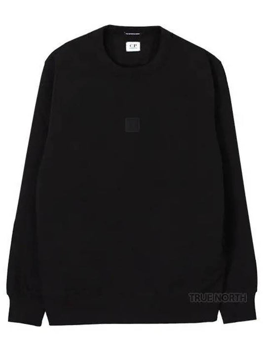 Logo Patch Cotton Sweatshirt Black - CP COMPANY - BALAAN 2