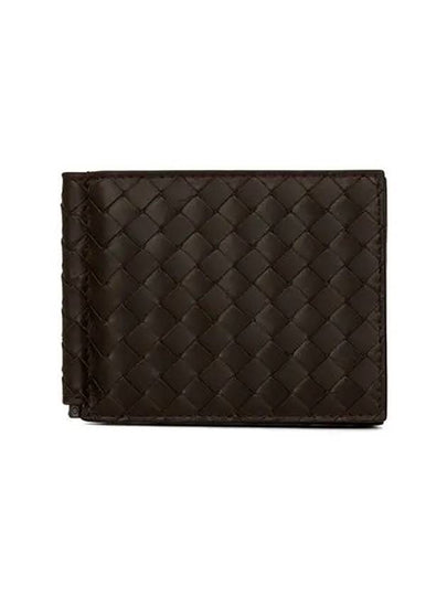 Intrecciato Money Clip Card Wallet Dark Brown - BOTTEGA VENETA - BALAAN 2