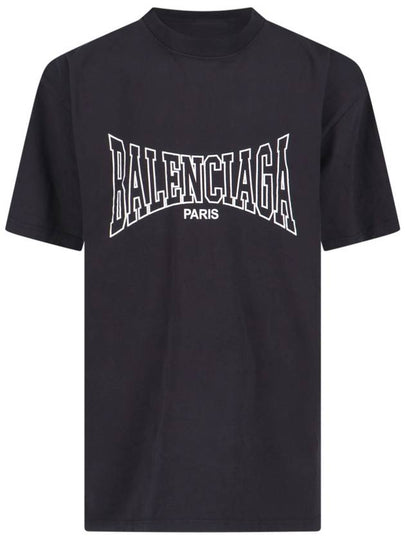 Logo Print Short Sleeve T-Shirt Black - BALENCIAGA - BALAAN 2