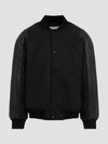 Logo Patch Bomber Jacket Dark Grey Melange - ACNE STUDIOS - BALAAN 1