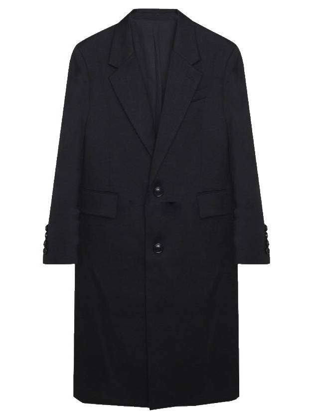 Virgin Wool Oversized Single Coat Black - AMI - BALAAN.