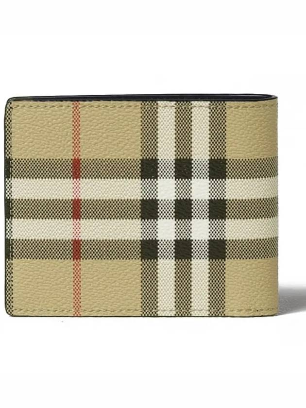 Check Slim Bifold Leather Half Wallet Beige - BURBERRY - BALAAN 4