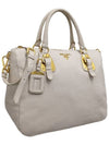 Women s BL0817 Vitello Dino Ivory Gold Logo Tote Bag Strap - PRADA - BALAAN 2