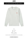 Small Heart Logo Long Sleeve T-Shirt Pale Green - AMI - BALAAN 3