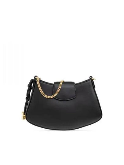 Swing Logo Chain Leather Mini Cross Bag Black - GANNI - BALAAN 2