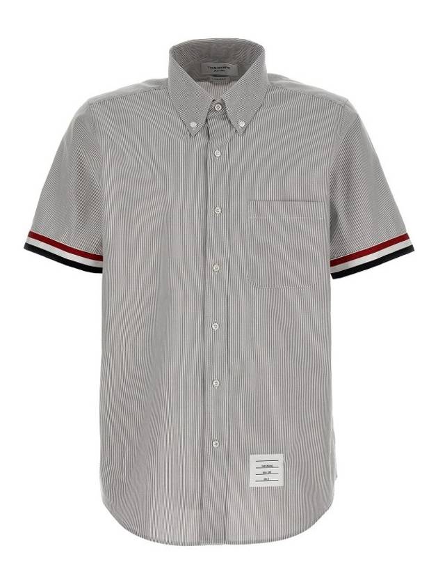 Men's Pincode Armband Short Sleeve Shirt Grey - THOM BROWNE - BALAAN 2