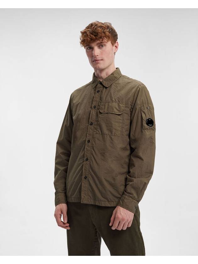 Tylon L Button Long Sleeve Shirt Green - CP COMPANY - BALAAN 2