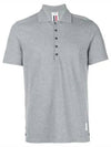 Men's Cotton Pique Center Bag Striped Short Sleeve Polo Shirt Grey - THOM BROWNE - BALAAN 2