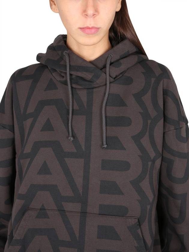 Monogram Oversized Hoodie Charcoal Black - MARC JACOBS - BALAAN 5