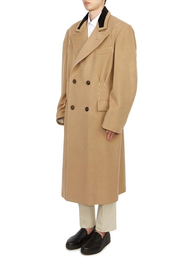 Men's Wool Double Coat Beige - MAISON MARGIELA - BALAAN 3