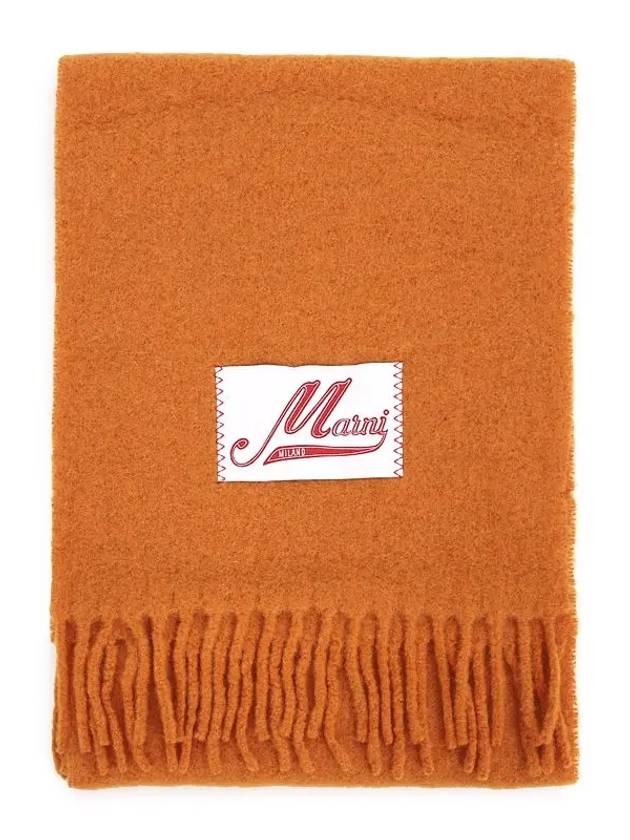 Logo Patch Knit Alpaca Muffler Orange - MARNI - BALAAN 3