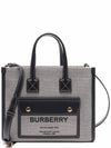 Freya Two-Tone Canvas Leather Mini Tote Bag Black - BURBERRY - BALAAN 3