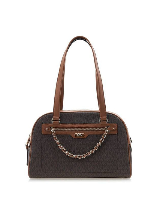 Logo Print Chain Shoulder Bag Brown - MICHAEL KORS - BALAAN 2