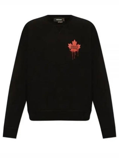 Red Maple Leaf Cool Fit Sweatshirt Black - DSQUARED2 - BALAAN 2