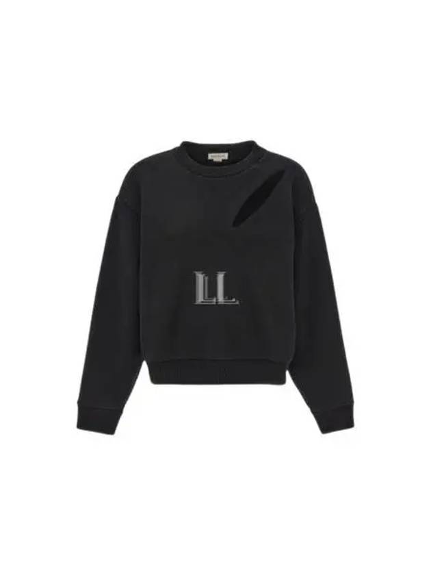 Cutout Detail Round Neck Sweatshirt Black - ALEXANDER MCQUEEN - BALAAN 2