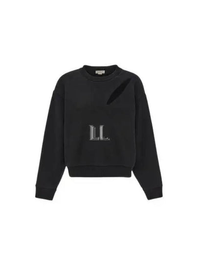 Cutout Detail Round Neck Sweatshirt Black - ALEXANDER MCQUEEN - BALAAN 2