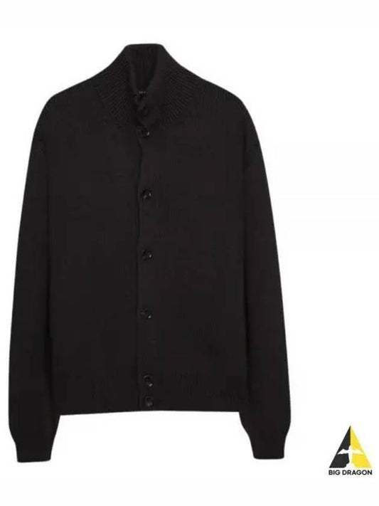 Wool Silk Turtleneck Cardigan Black - TOM FORD - BALAAN 2