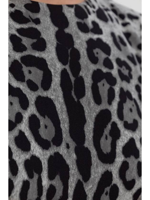 Dolce & Gabbana Silk Dress With Animal Motif, Women's, Grey - DOLCE&GABBANA - BALAAN 5