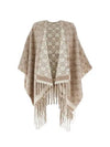 Jacquard Poncho Beige - SALVATORE FERRAGAMO - BALAAN 2