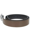 Gancini Reversible Adjustable Leather Belt Cane Sugar Brown Black - SALVATORE FERRAGAMO - BALAAN 3