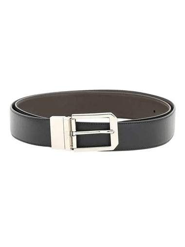 Reversible Leather Belt Dark Brown Black - ERMENEGILDO ZEGNA - BALAAN 1