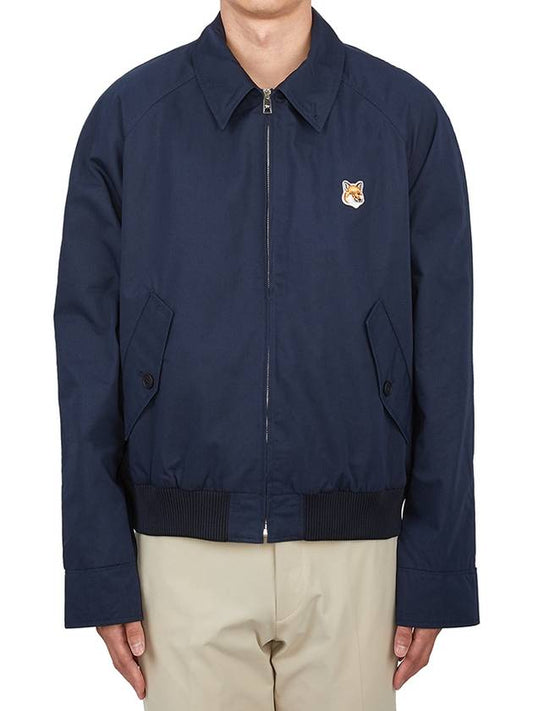 Harrington Zip-Up Jacket Navy - MAISON KITSUNE - BALAAN 2