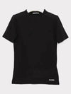 Logo Crew Neck Cotton Short Sleeve T-shirt Black - JIL SANDER - BALAAN 2