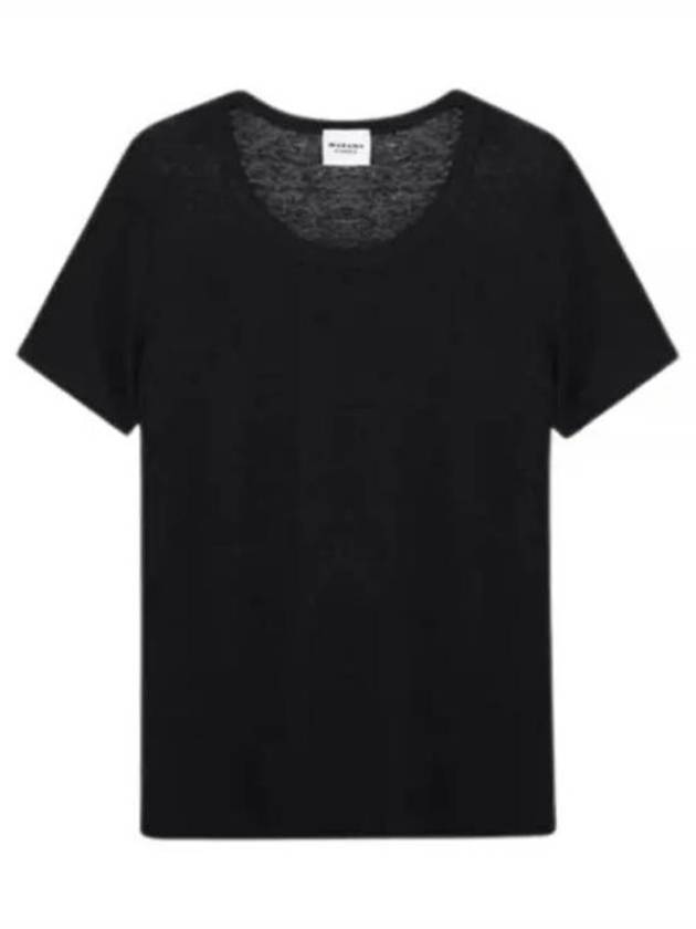 Kiliann Linen Short Sleeve T-Shirt Black - ISABEL MARANT - BALAAN 2