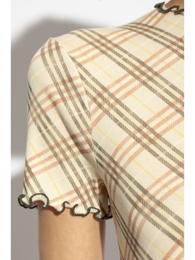 Burberry Top With Check Pattern, Women's, Beige - BURBERRY - BALAAN 5