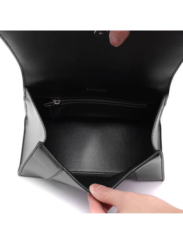 Hourglass Shiny Box Calfskin Small Tote Bag Black - BALENCIAGA - BALAAN 7